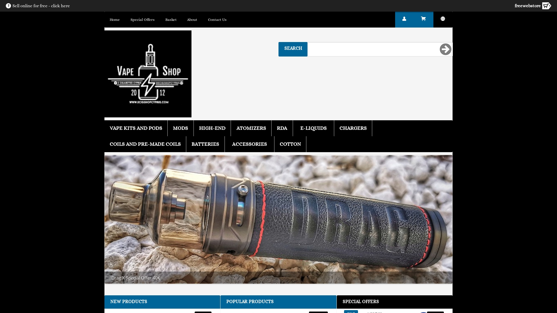 E-CIGARETTES SHOP - VAPE SHOP - CYPRUS - ELIQUIDS