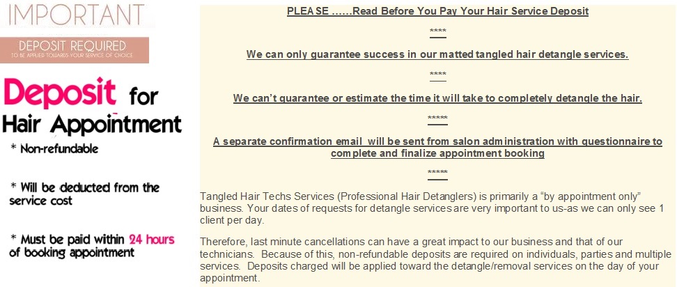 HAIR SERVICE DEPOSIT