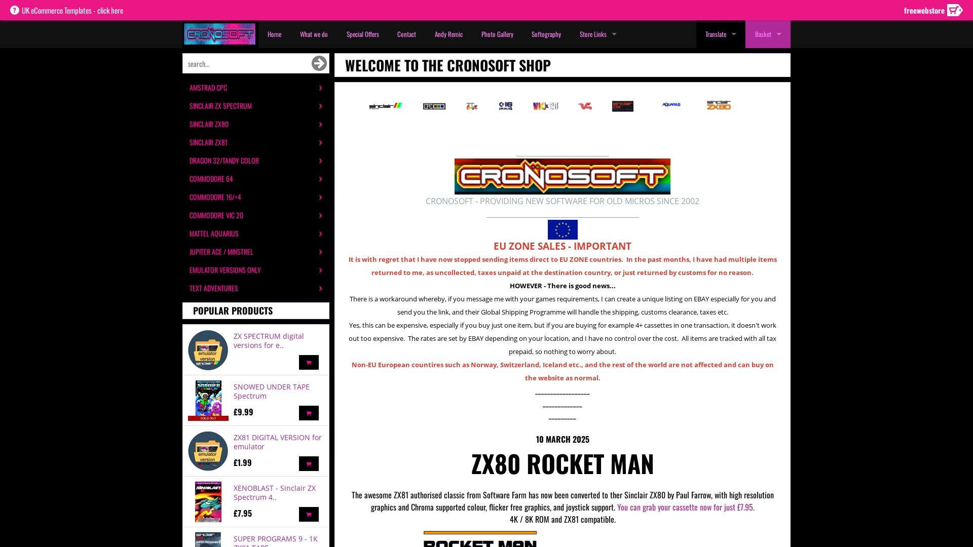 ZX80 homebrew ZX81 Cronosoft